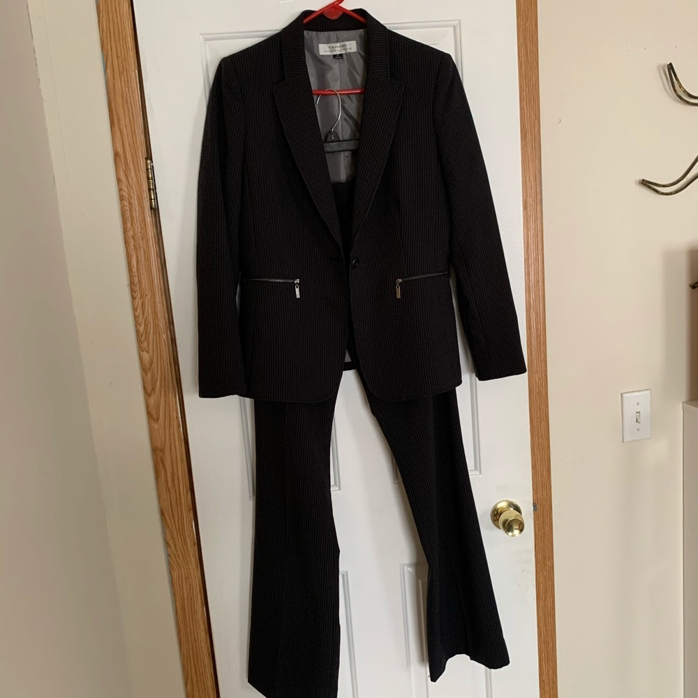 Pinstripe pants suit